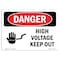 Signmission OSHA Sign, 7" Height, 10" Width, Rigid Plastic, High Voltage Keep Out, Landscape, L-1345 OS-DS-P-710-L-1345 - alternate 1